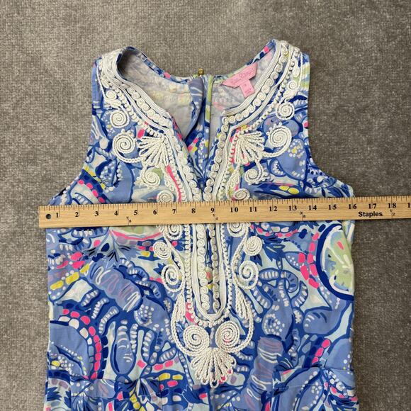 Lilly Pulitzer Dress Womens 0 Shell Print Lace Trim Sleeveless Summer Casual - Picture 7 of 11